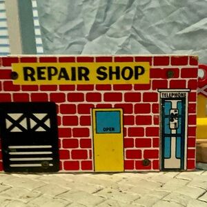 Repair Shop Playset with Red and Yellow Design